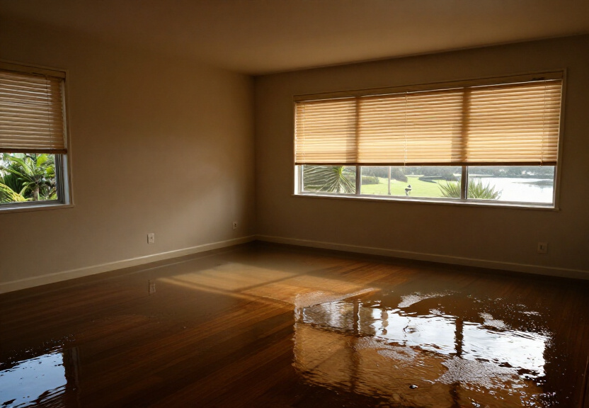 Waterlogged carpet in a Kirribilli apartment with visible staining